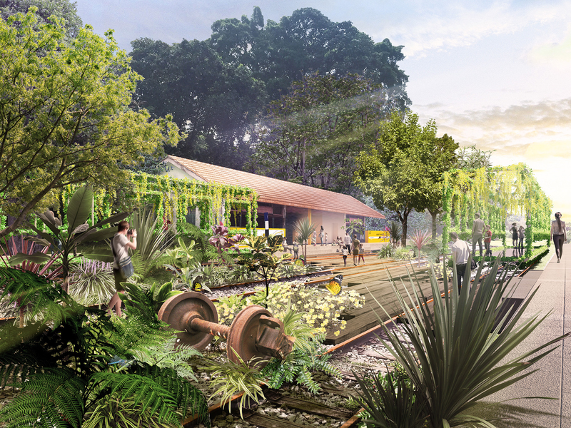 Illustration for article titled Singapore Is Turning a Cross-Country Railroad Into the World's Longest High Line